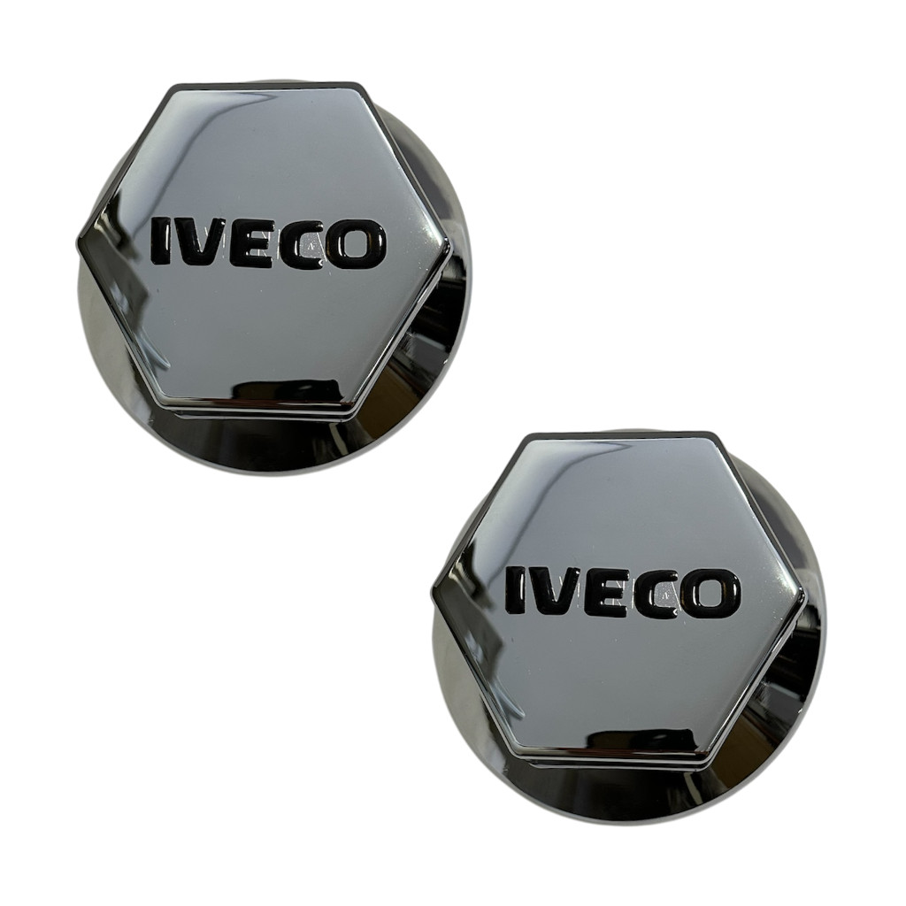 Par Sobre Tampa Cromada Cubo Dianteira Iveco Com Emblema em Oferta na Shopee