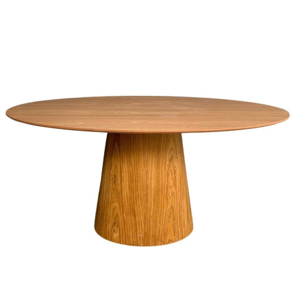 Mesa De Jantar Cone Oval 120x80 Cm Base Madeira Freijó Tampo Freijó - Home & Living