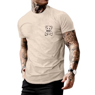 Camiseta Masculina Ursinho Algodão Básica T Shirt Camisa Casual confort em Oferta na Shopee