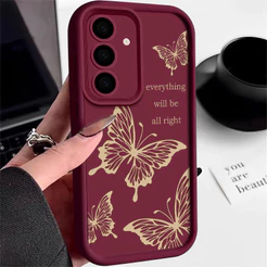 Borboleta Macio TPU Silicone Caso Para Samsung Galaxy A55 A16 A15 A14 A54 A35 A34 A53 A52 5G A06 A05 A05S À Prova De Cho