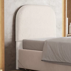 Cabeceira Cama Box Solteiro 100cm Orgânica Lanna W01 Linho Cru - Lyam Decor
