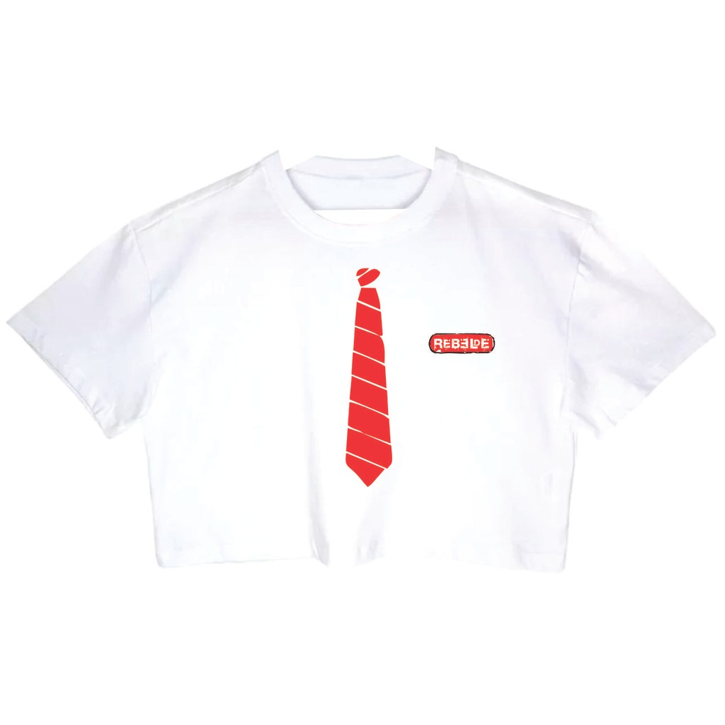 Cropped Feminino Tumblr blogueira RBD Rebelde Gravata Vermelho Logo feminina curta em Oferta na Shopee