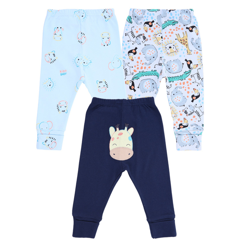 Kit Mijão Bebê Kiko Baby Safari Modelo Vira Pé - 3 Peças