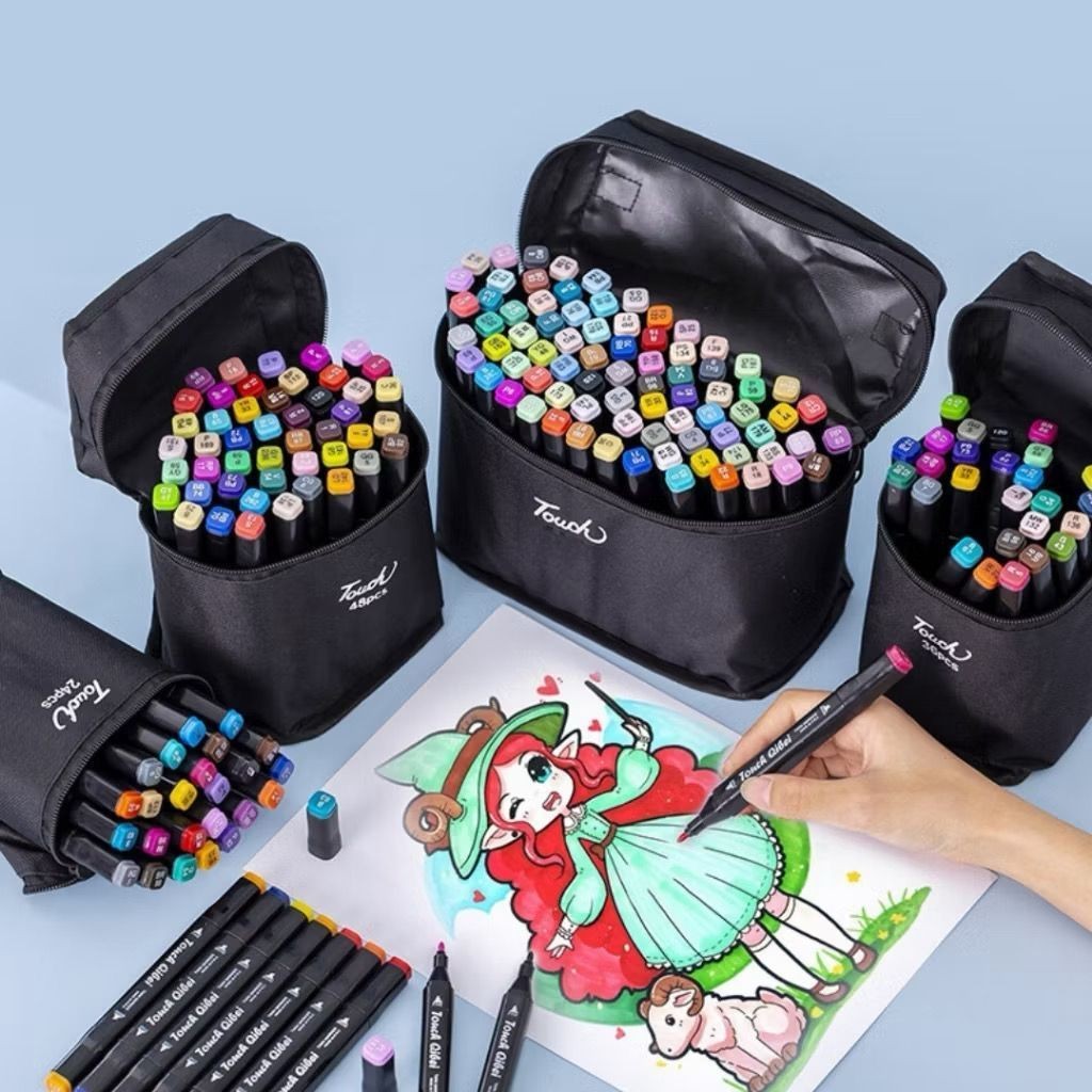 24/36/48/60/80/100/120 Cores Caneta Marcadora canetinhas coloridas Kit Com Ponta Dupla/marcador touch/caneta marker