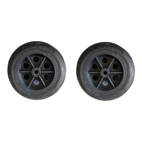 Kit 2 Rodas 6 Pol Borracha Eixo 5/16 Para Cadeira De Banho E Carrinho De Feira Roda Abaulada 150mm Schioppa Sem Eixo