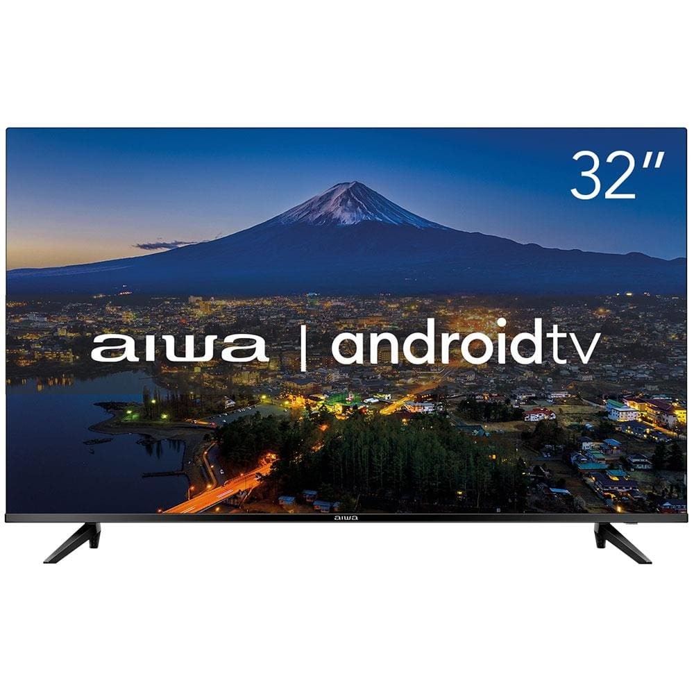 Smart TV 32 Aiwa HD AWS-TV-32-BL-02-A Android, Comando de Voz, Dolby Audio, HDR10 - Home Appliances