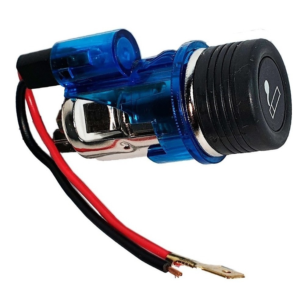 TOMADA AUXILIAR/ACENDEDOR UNIVERSAL AZUL ESCURO 12V COM ILUMINACAO (VALOR DA UNIDADE)