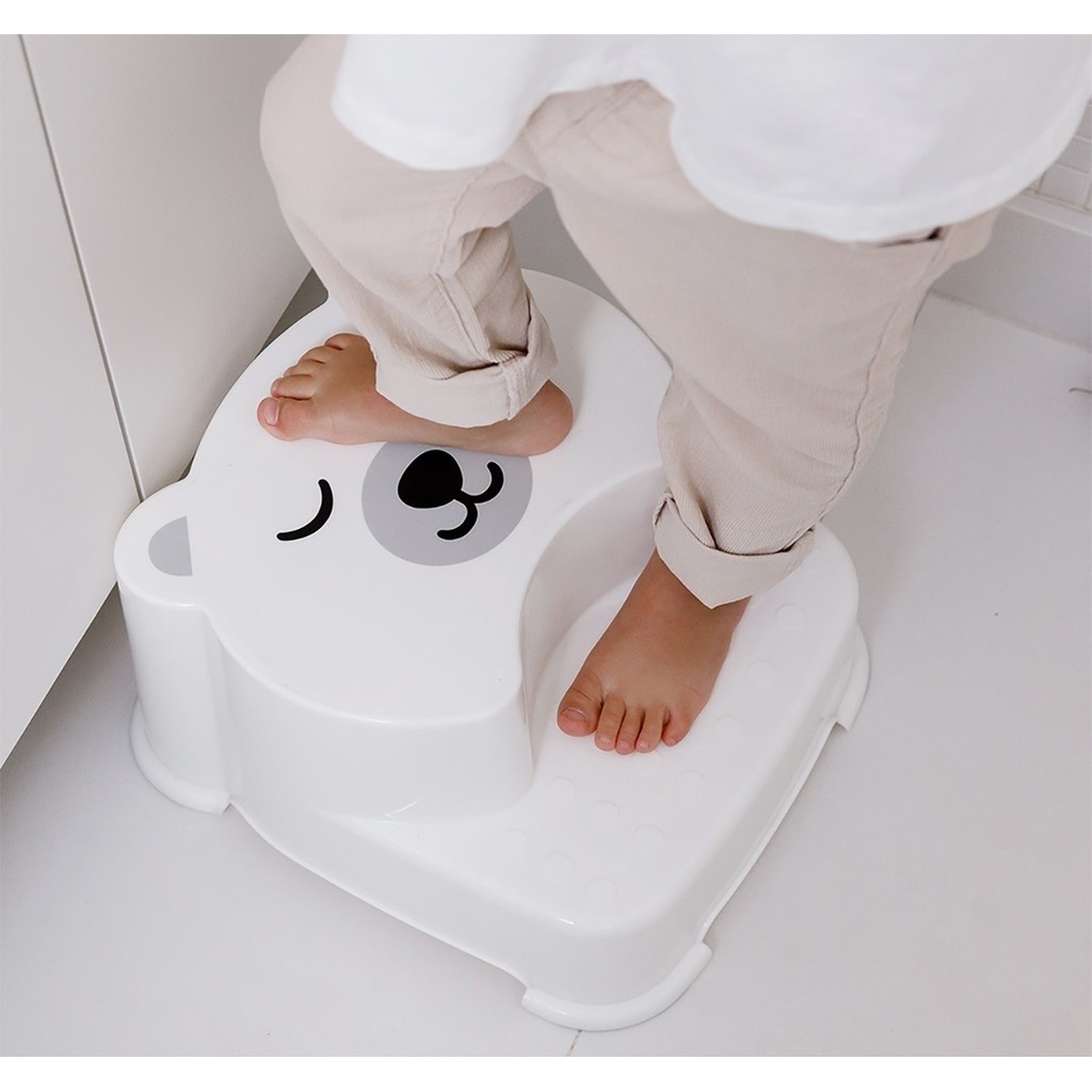 Degrau Duplo Infantil Antiderrapante Banquinho Urso Escadinha Buba