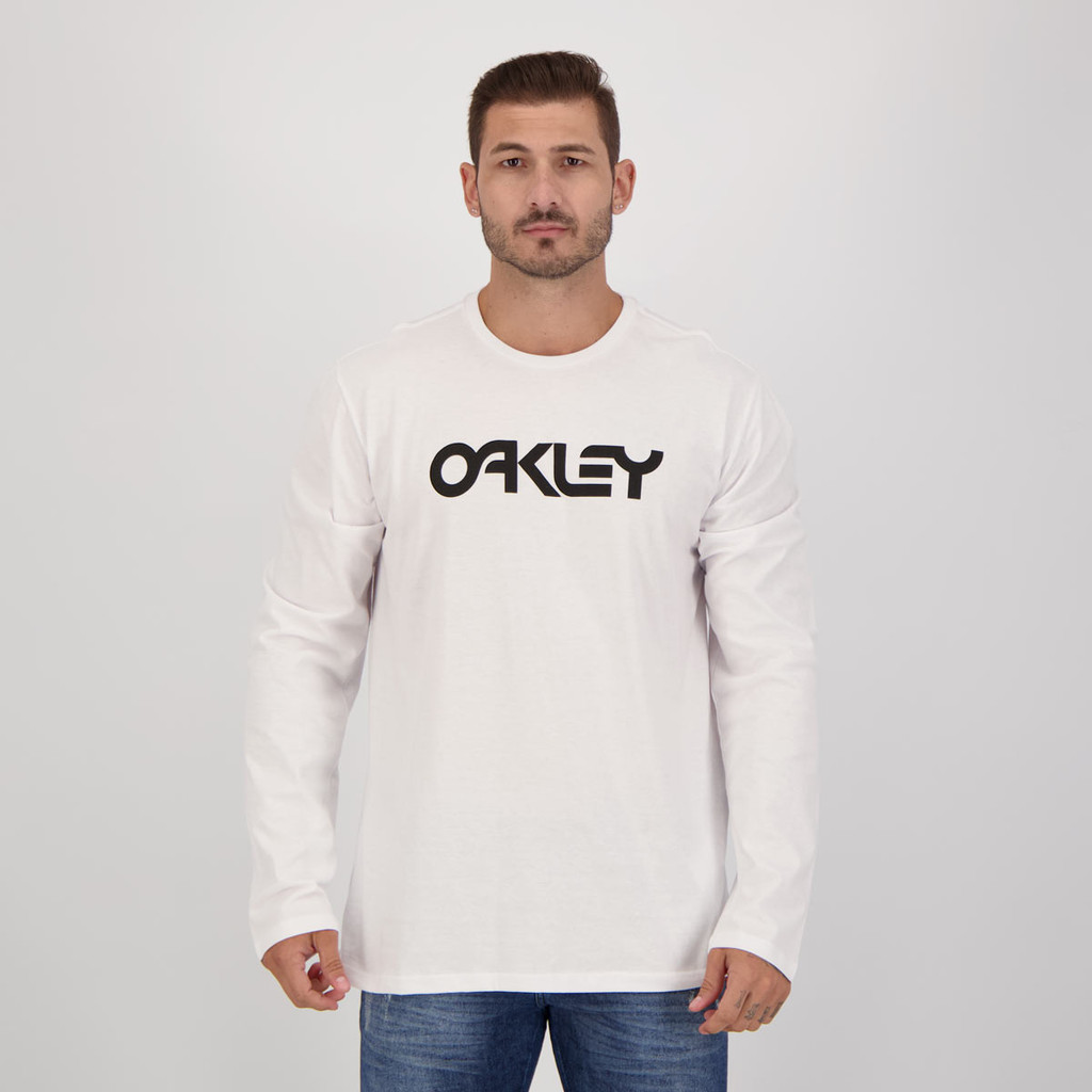Camiseta Oakley Mark II Manga Longa Branca