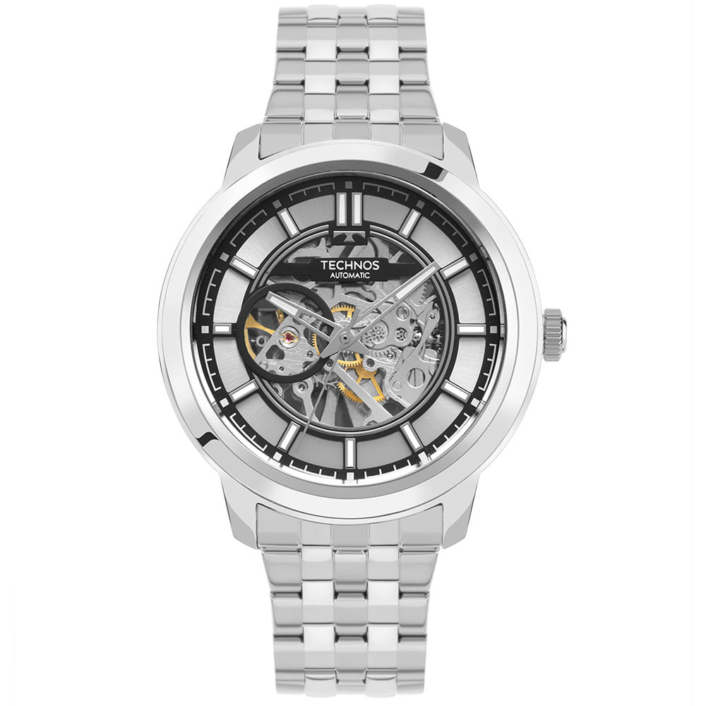 Relógio Technos Masculino Automático Prata - G3265AG/1K em Oferta na Shopee