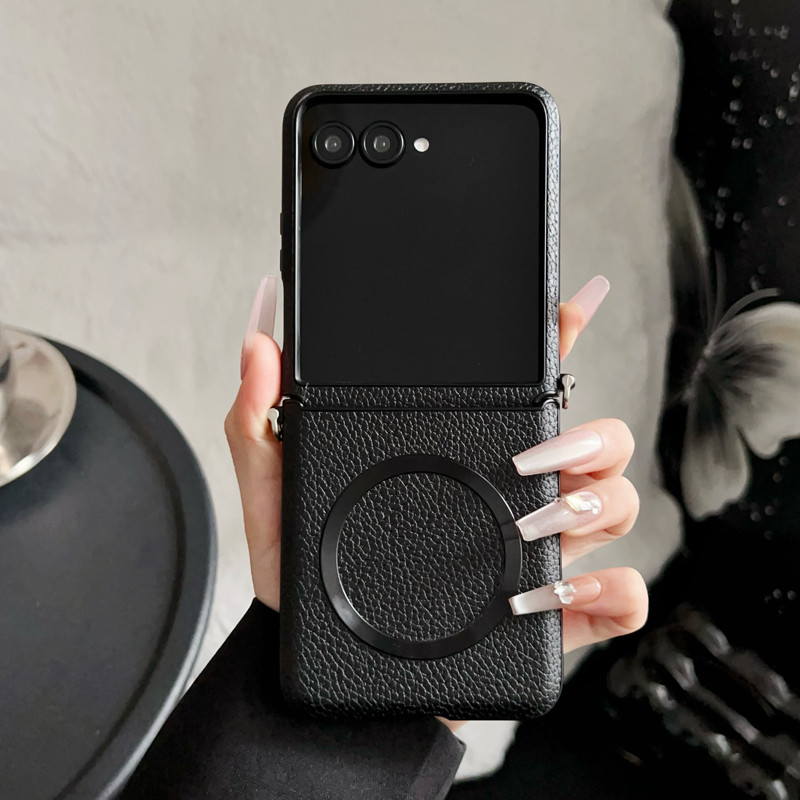 Para Motorola Moto Razr 50 60 70 , Ultra Caso ELVEV Lichee Padrão Couro Do Plutô