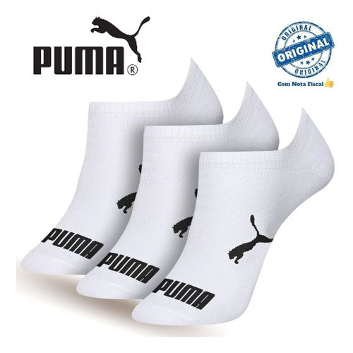 Kit 3 Pares Meia Puma Sapatilha Unissex Algodao Com NF