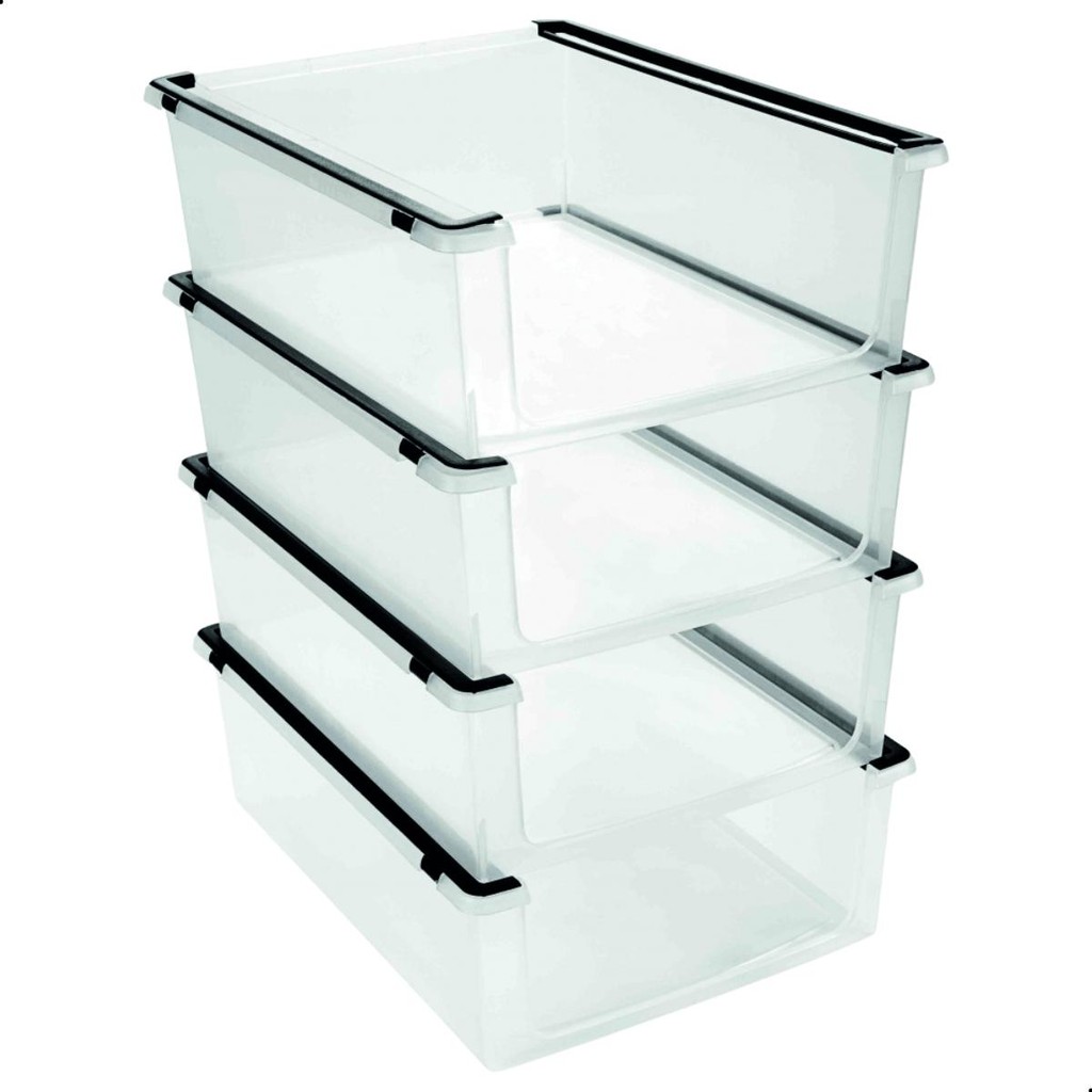 Kit 4 Cestos Organizadores Multiuso Empilháveis Ordene em Oferta na Shopee