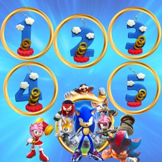 Vela Biscuit Sonic Para Aniversário Temático - Porcelana Fria em Oferta na Shopee
