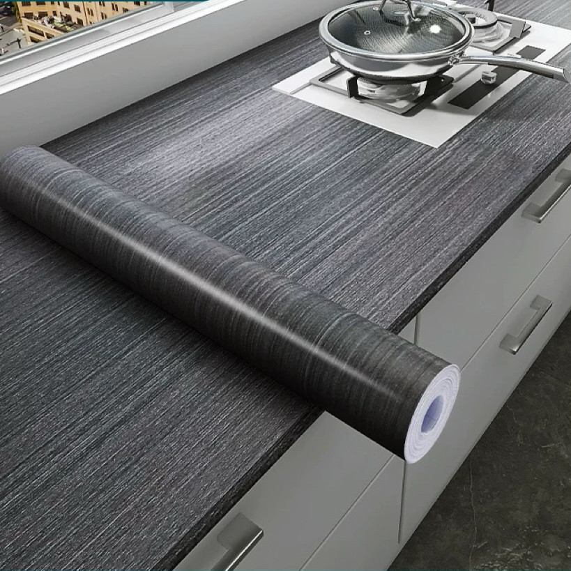 Papel de Parede Madeira 3D 5 METROS X 45CM Auto Adesivo Colante - Preto Marmorizado Promotion em Oferta na Shopee