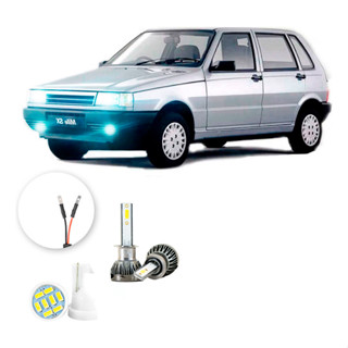 Ultra Led Nano 22000lm Fiat Uno 1991-2003 Farol Milha H1 em Oferta na Shopee