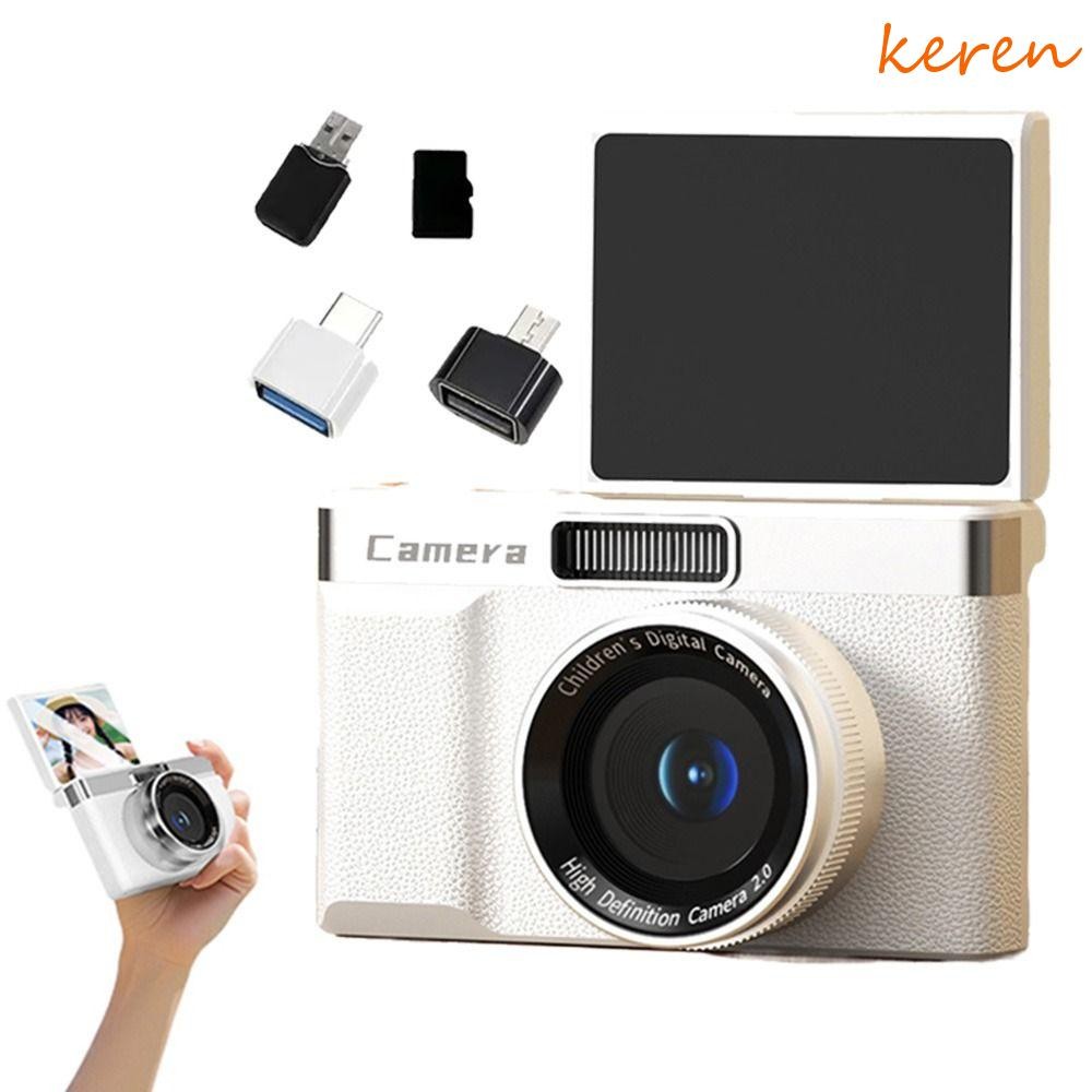 Filmadora De Vídeo Fotográfica KEREN , Câmera Digital HD Com Luz Flash Zoom 8x 1080P , Anti-Vibração
