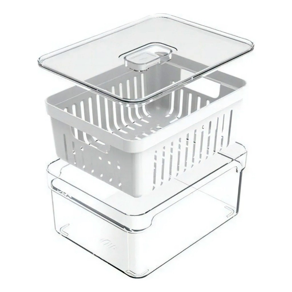 Organizadores de Geladeira Tampa Acrílico Drenagem 2,2 Litros em Oferta na Shopee