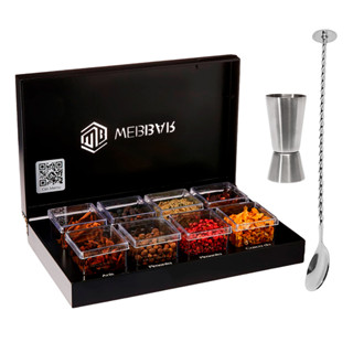 Kit Gin Tônica Preto 8 Especiarias + Colher + Dosador em Oferta na Shopee