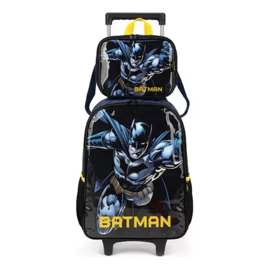Kit Mochila de Carrinho Batman LUXCEL - Mochila + Lancheira