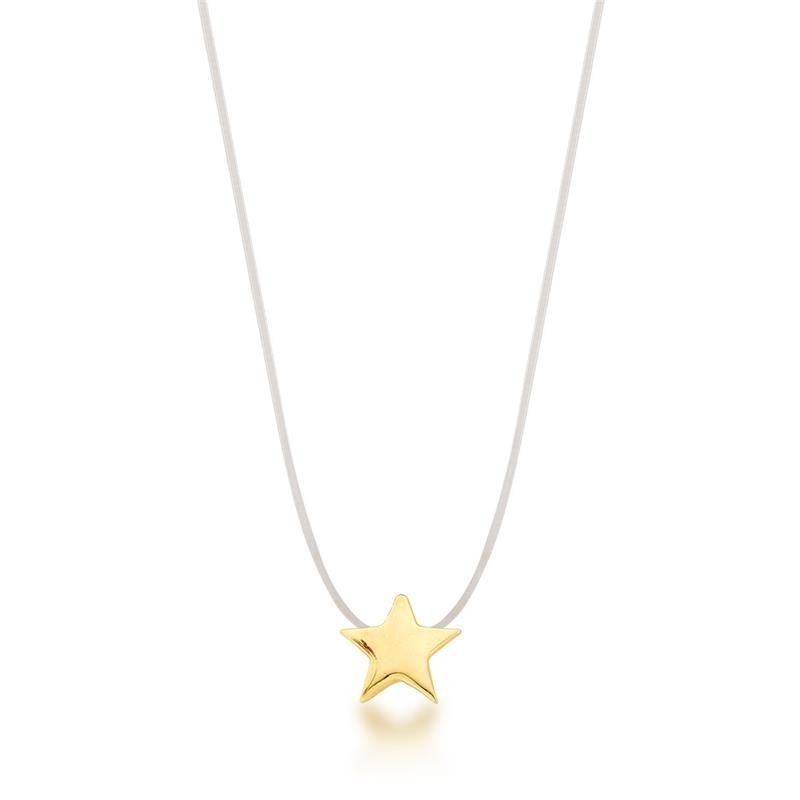 COLAR  FIO DE SILICONE COM ESTRELA LISA 40CM