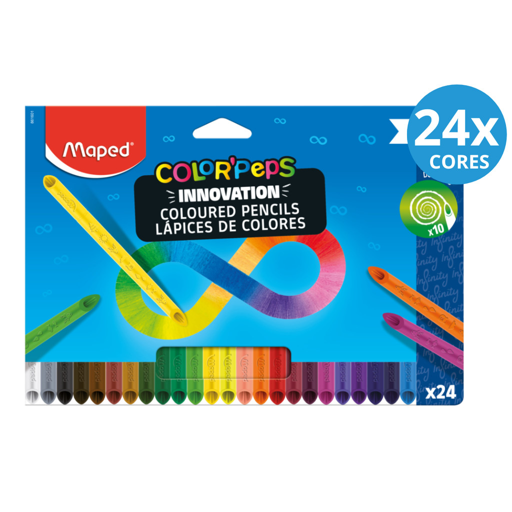 Lapís de cor mágico Infinito Com Ponta Fina 24 Cores - MAPED em Oferta na Shopee