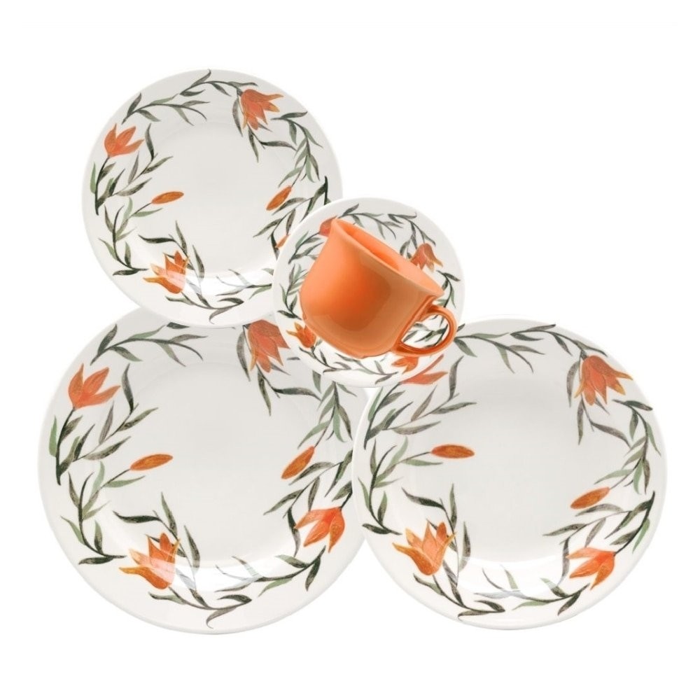 Aparelho Jantar/Chá | Chá Biona Oxford Donna Lírios, 20 Peças - Home & Living