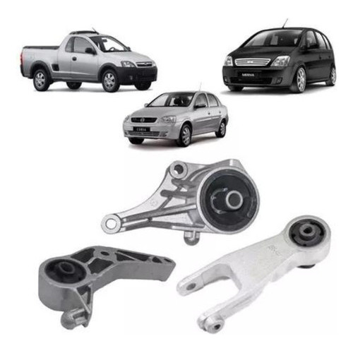 Kit 3 Coxim Calço Le Ld Câmbio Motor Gm Corsa Meriva Montana