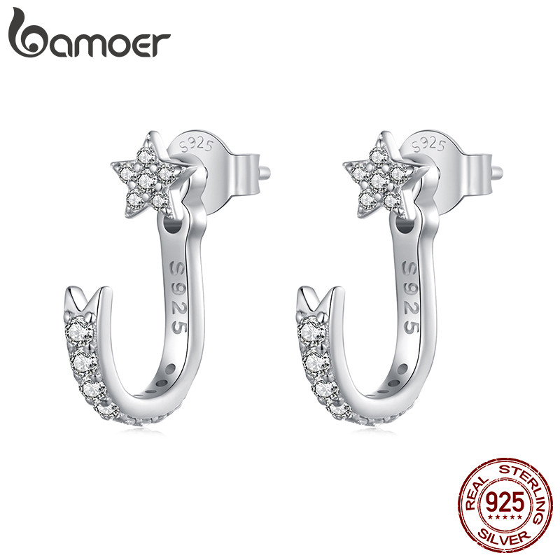 Brincos Bamoer 925 Sterling Sliver Shooting Stars Design Joias Presentes Para Mulheres em Oferta na Shopee
