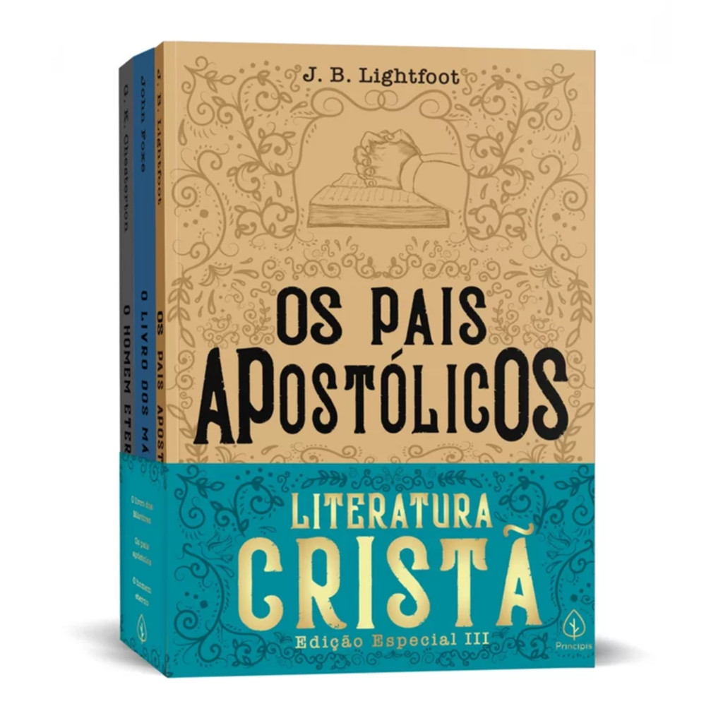 KIT Box com 3 Livros Literatura Crista III Edição Especial O Homem Eterno Os Pais Apostólicos Livro dos Mártires