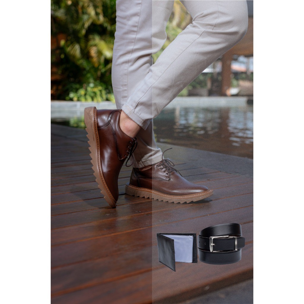 Sapato Social Oxford Luca Cinto Carteira Tratorado Confortável Masculino Social Brogue