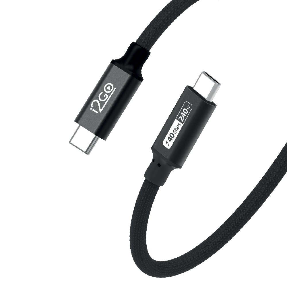 Cabo USB-C i2GO Thunder 40 High Speed 40Gbps 240W 8K/4K 1,2m - Preto em Oferta na Shopee