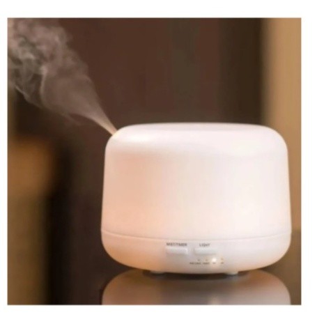 Umidificador Difusor Aromatizador Ultrassônico Estilo Branco com Led 7 cores com controle-300ml/500ml