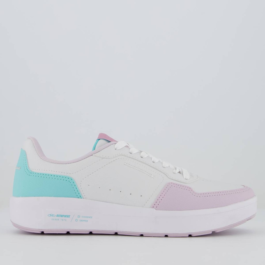 Tênis Olympikus Versa Feminino Branco e Lilás em Oferta na Shopee