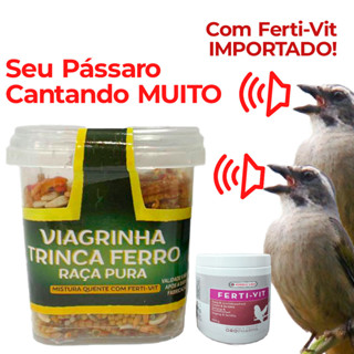 Viagrinha Ração Trinca Ferro Fert Vit importado Raça Pura 120g em Oferta na Shopee
