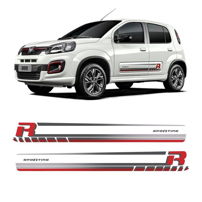 Kit Adesivo Faixa Lateral Fiat Uno Sporting 17/ Mod Original em Oferta na Shopee