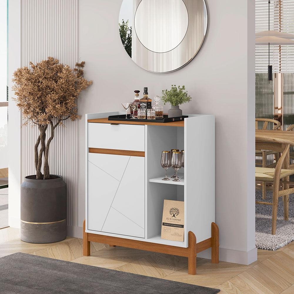 Buffet Bari 1 PT 1 GV Branco e Cedro