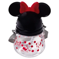 Garrafa Minnie Lúdica Canudo Tampa Orelhinhas 3D Plasútil