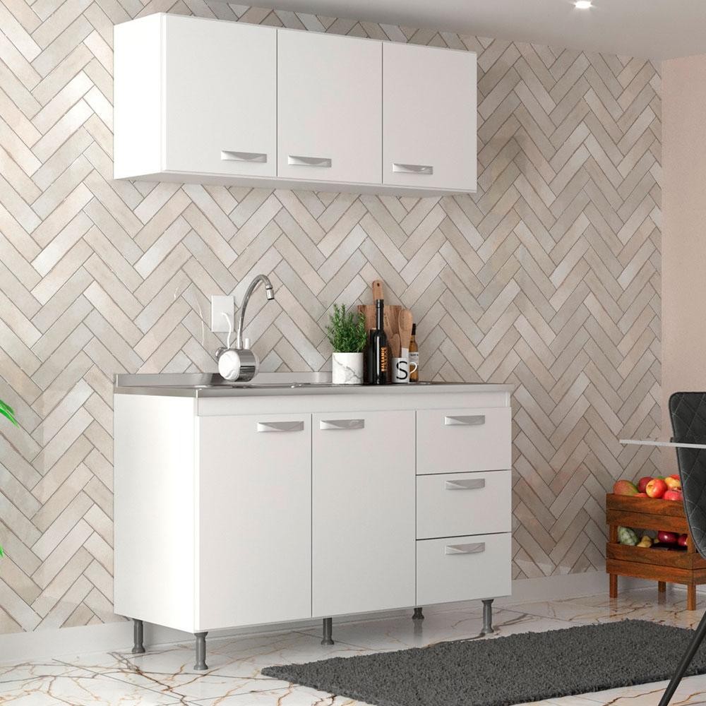 Cozinha Compacta Ipanema 5 PT 3 GV Branca em Oferta na Shopee