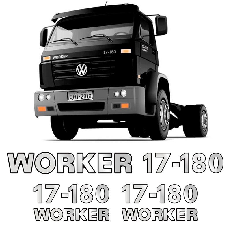 Emblemas 17-180 Worker Adesivo Volkswagen Caminhão Cromado em Oferta na Shopee