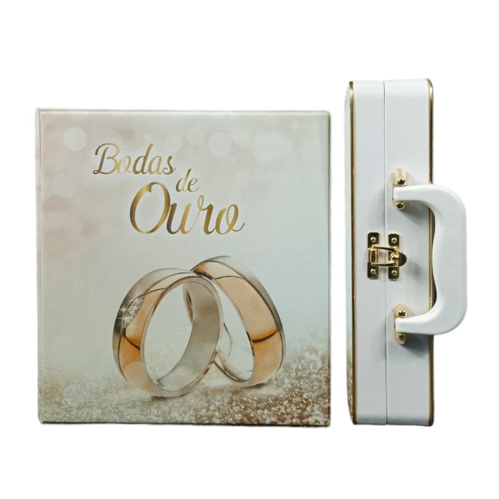 Álbum Bodas De Ouro Dourado 200 Fotos 13x18 15x21 Ou 20x25