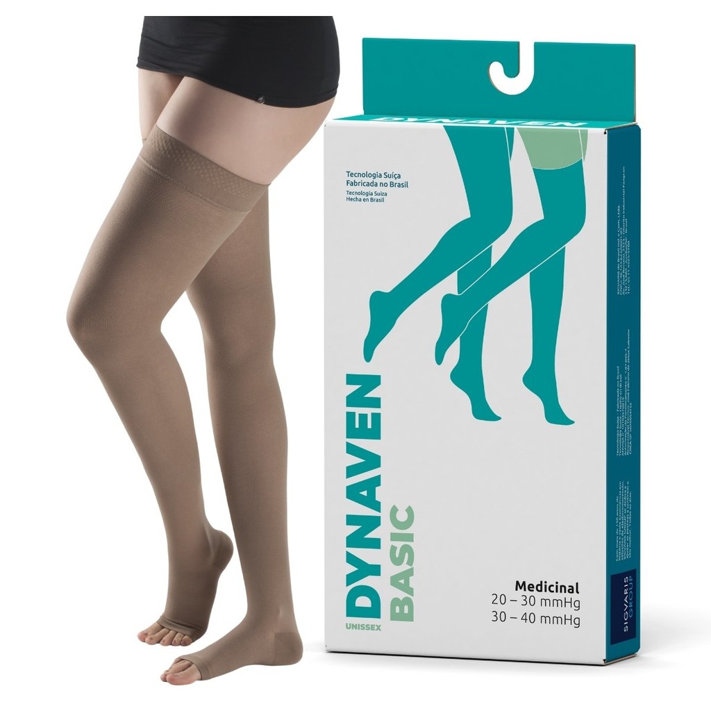 Meia Coxa 7/8 Compressiva | Sigvaris Dynaven Basic | 20-30mmhg - Bege
