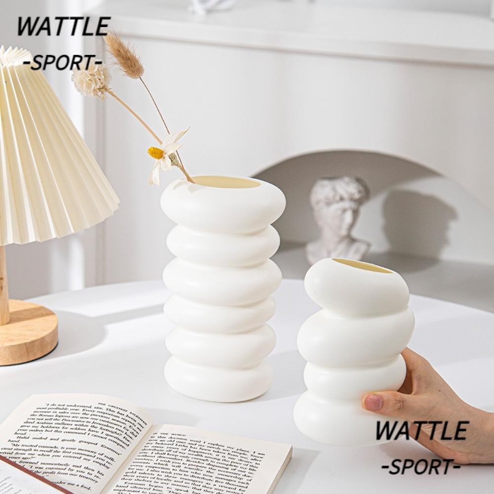 Vaso De Flores WATTLE , Com Design Espiral De Plástico , Arranjo Estilo Nórdico De Cerâmica De Imitação Moderna em Oferta na Shopee