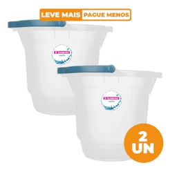Kit 2 Baldes Plásticos Transparente com Alça 12L Hydrus Sanremo