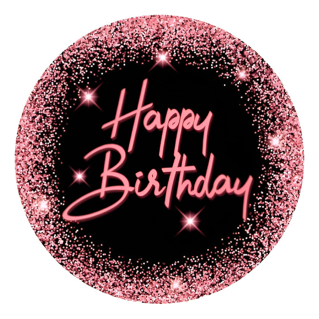 Painel Redondo 50x50cm Happy Birthday Feliz Aniversário Party Com Elástico em Oferta na Shopee