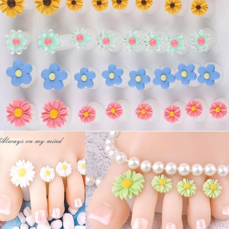 Kit 8 Separadores De Dedo Flor Margarida Pedicure SPA Pés Unhas Nail Art Macio Pronta Entrega em Oferta na Shopee
