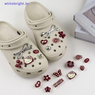 WT 1 Conjunto DIY Decoração De Calçados Sanrio Hello Kitty Bowknot Série Vermelha Kit De Amuletos De Sapatos Para Tamanc em Oferta na Shopee
