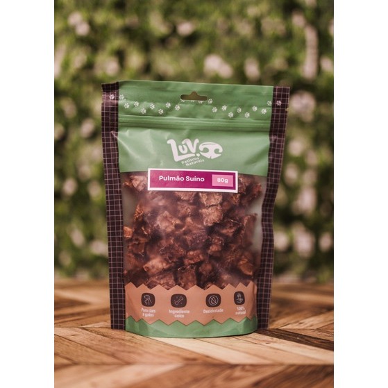 PETISCO NATURAL PULMÃO DE PORCO 80G - LUV