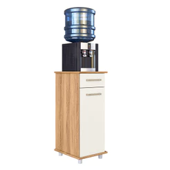 Balcão Multiuso Isis Simples 1 Porta 1 Gaveta Freijo com Off White Nicioli