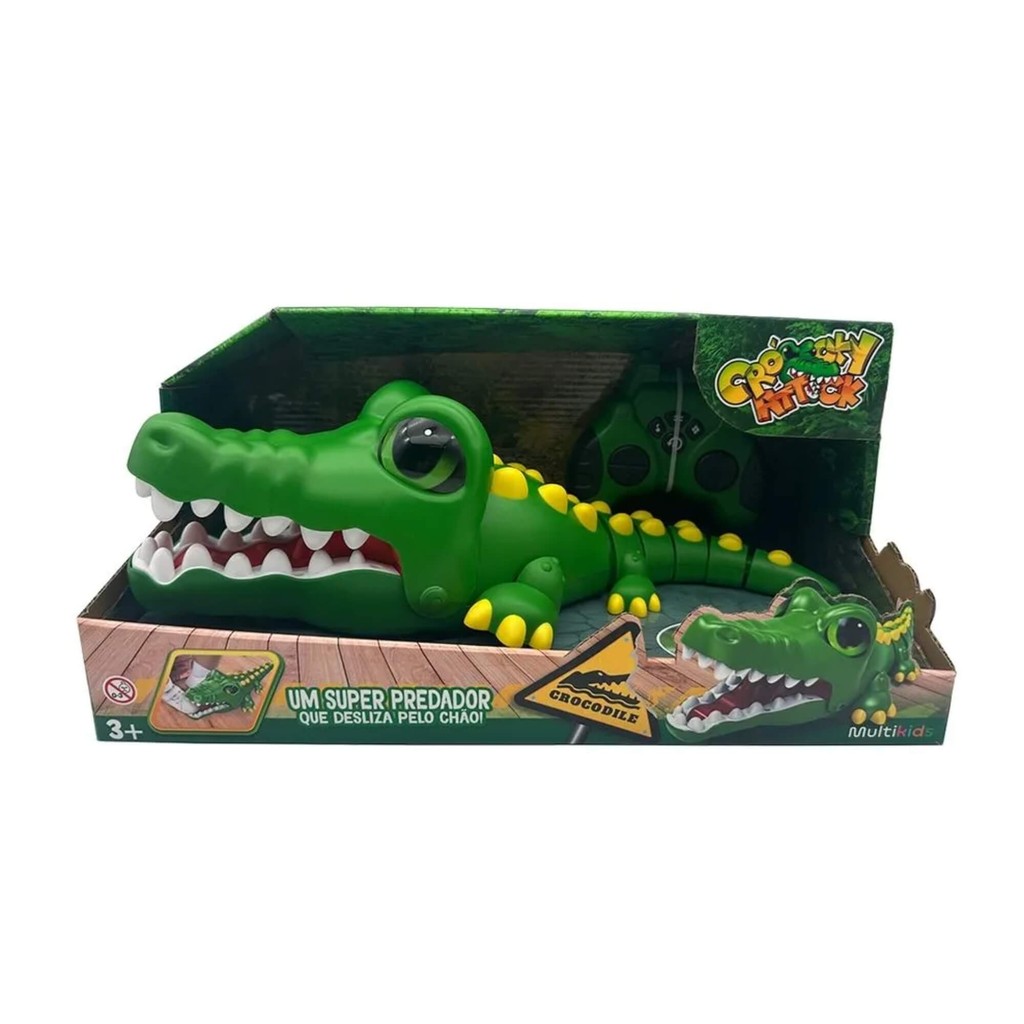Brinquedo Infantil Crocodilo de Controle Remoto Crocky Attack Multikids - BR2255 em Oferta na Shopee